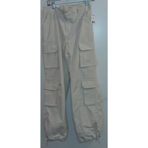 Love Tree Women's Cream Parachute Cargo Pants Large 10 Brand New
